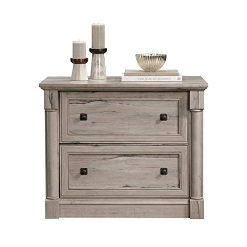 Sauder Palladia 2 Drawer File Cabinet, Lateral Filing Cabinets for Home Office, Hanging File Folders Organizer, Interlocking Drawers, in Split Oak Finish Sauder