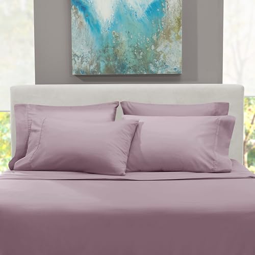 Hearth & Harbor Extra Deep Pocket Sheet Sets, Luxury Soft 6 Piece Bed Sheet Set Fits Mattress 18-24 Inches - Full, Dusty Purple Hearth & Harbor
