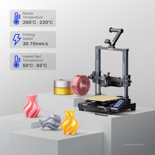 ELEGOO Silk PLA Filament 1.75mm Gold & Silver 2KG, 3D Printer Filament Dimensional Accuracy +/- 0.02mm, 2 Pack 1kg Spool(2.2lbs) 3D Printing Filament Fits for Most FDM 3D Printers ELEGOO