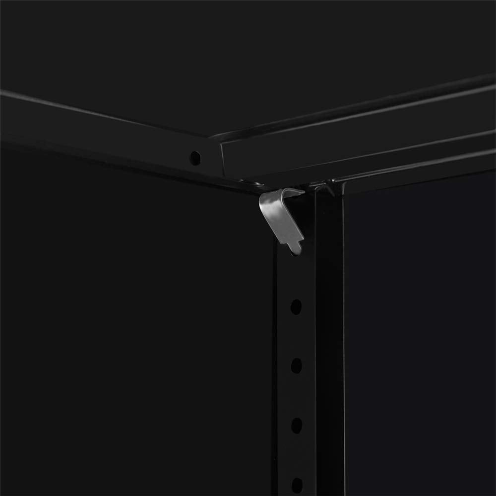 Storage Cabinet with Shelves Doors,72" Tall Black Metal Storage Cabinet High Tall for Office Home Kitchen Garage Warehouse(72" H) Chino