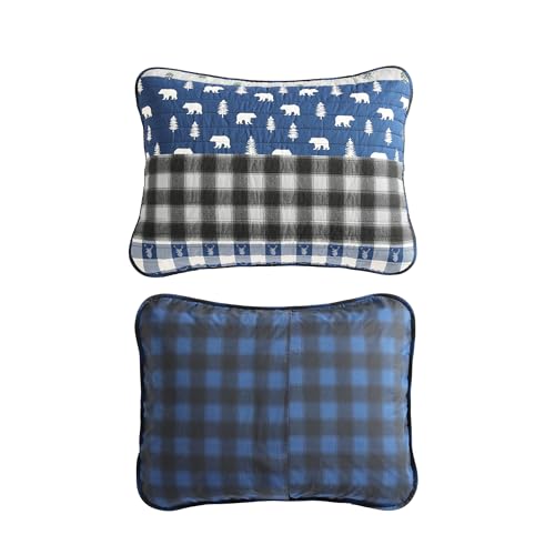 Eddie Bauer - Queen Quilt Set, Reversible Cotton Bedding with Matching Shams, Luxurious Bedding Set (Blue Creek Navy, Queen) Eddie Bauer