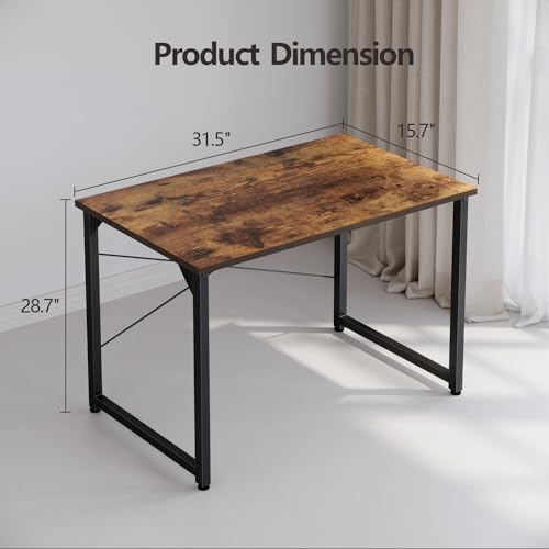 CubiCubi Computer Desk, 32 inch Small Home Office Desk for Small Spaces, Modern Simple Style for Home, Office, Study, Writing, Deep Brown CubiCubi