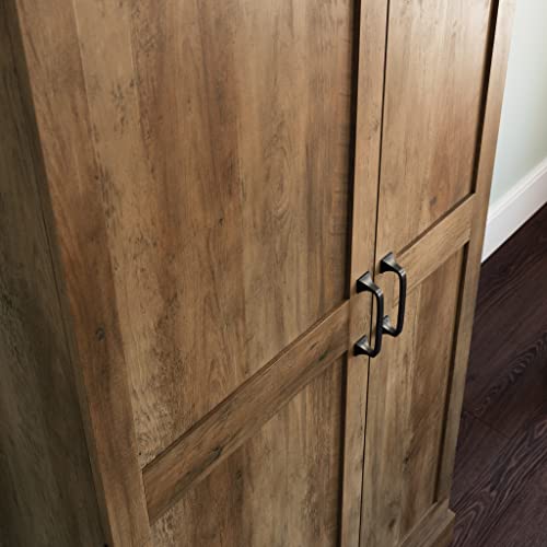 Sauder Miscellaneous 2-Door Swing Out Storage Pantry Cabinet, L: 32.17" x W: 17.13" x H: 72.09", Rural Pine Finish Sauder