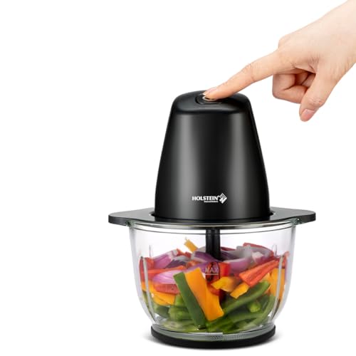 Holstein Housewares Electric Food Chopper – 1.9 QT, 8 Cup, Black, High-Powered Mini Food Processor for Chopping, Dicing & Blending, Compact & Easy to Use for Quick Meal Prep 250W Holstein Housewares
