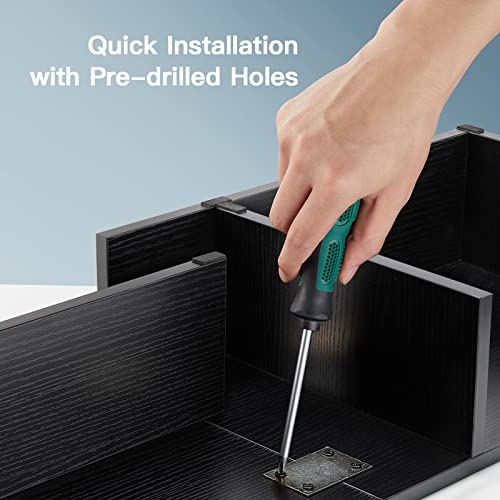 HUANUO Dual Monitor Stand with 2 Drawers , Monitor Riser for 2 Monitors, Extra Large Storage, Multifunctional Desktop Organizer, Computer Monitor Stand for Desk, Laptop, PC, TV, Printer HUANUO