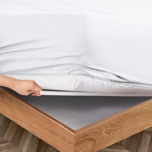 Manyshofu Extra Deep Pocket King Size Sheets - Hotel Luxury 1800 Thread Count Sheets & Pillowcases - Microfiber Bedding Set up to 24" Mattress - Pure White Bed Sheets 18-24 Inch Deep Pockets - 4 Piece