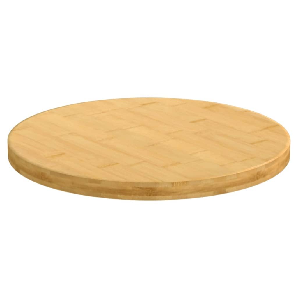 vidaXL Round Bamboo Table Top - 19.7" Diameter, 1" Thick, Natural Hardwood, Versatile, Easy to Clean, Unique Grain Pattern, Ideal for Coffee Tables, Side Tables, Console Tables vidaXL