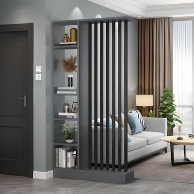 Room Divider with Shelves, Entrance Hall Partition Screen Column Floor to Ceiling - Freestanding Room Divider with Storage Shelf, Easy Assembly Freestanding Decor for Bedroom, Office