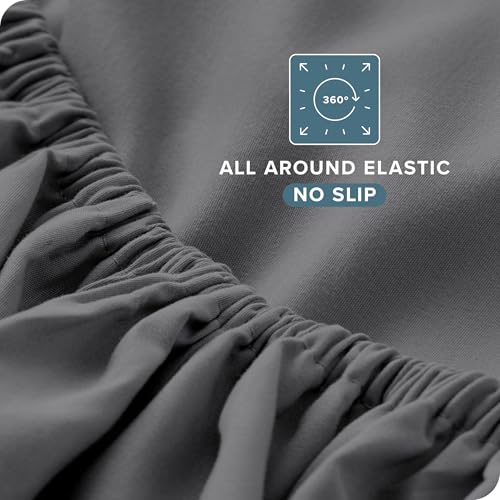 Bare Home Twin XL Sheet Set - 1800 Ultra-Soft Microfiber Twin Extra Long Bed Sheets - Double Brushed - Deep Pockets - Easy Fit - 3 Piece Set - Bedding Sheets & Pillowcases (Twin XL, Grey) Bare Home