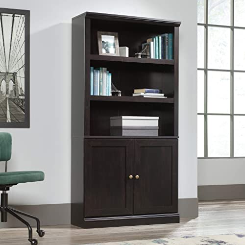 Sauder Miscellaneous Storage Bookcase/ Book Shelf With Doors, Estate Black finish Sauder