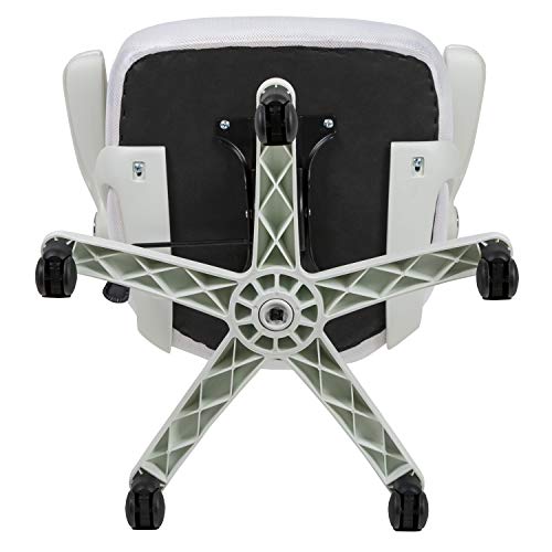 Flash Furniture Porter High-Back Swivel Office Chair with Adjustable Lumbar Support and Height, Ergonomic Mesh Desk Chair with Flip-Up Armrests, White Flash Furniture