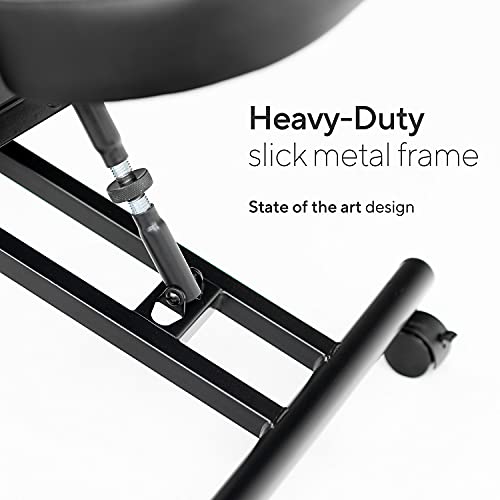 Luxton Home Ergonomic Kneeling Chair with Memory Foam Layer - Improves Posture - Adjustable Stool for Home and Office - Thick Comfortable Cushions Luxton Home