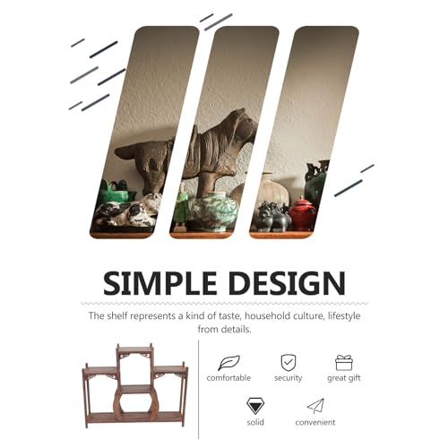Cabilock Home Decor Home Decor Stand Coffee Table Desk Wooden Display Rack Wooden Display Base Oriental Plant Holder Curio Stand Curio Storage Rack Cabilock