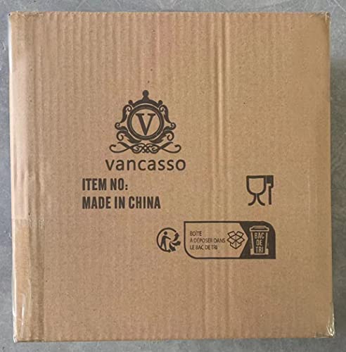 vancasso Sabine Canister Sets for Kitchen, Ceramic Kitchen Canisters for Countertop with Airtight Wood Lids, Large Flour and Sugar Containers for Coffee, Tea, Spice (Set of 3) vancasso