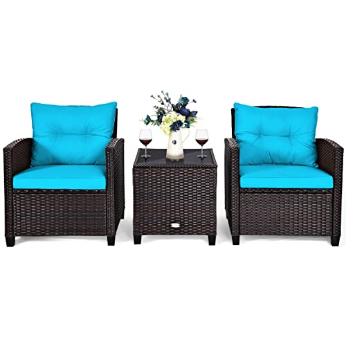 3 PCS Patio Furniture Set, OneSize, Turquoise WoodArtSupply