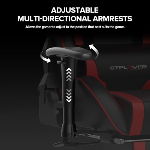 GTPLAYER Gaming Chair with Footrest Speakers Video Game Chair Bluetooth Music Heavy Duty Ergonomic Computer Office Desk Chair GTPLAYER