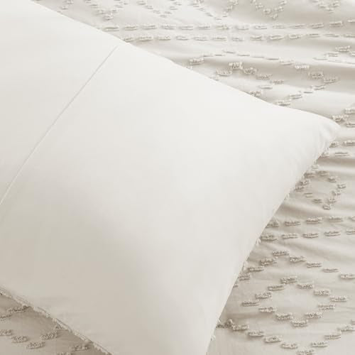 Comfort Spaces Twin/Twin XL Comforter Set for College Tufted Boho Dorm Comforter Set Twin XL Size, All Season Lightweight Bedding Set Soft, Matching Sham Beige 2 Piece Comfort Spaces