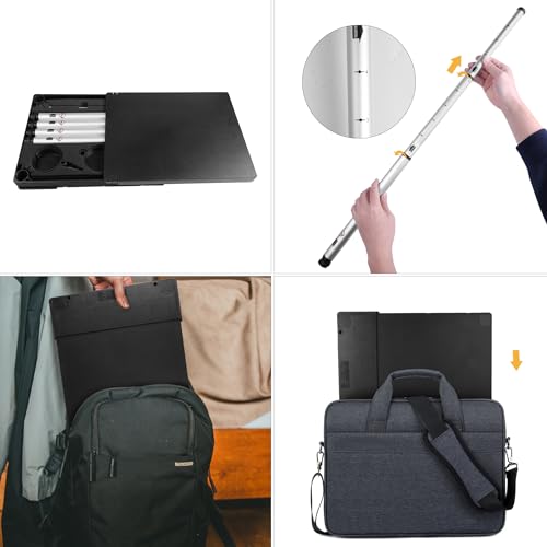 Portable Laptop Computer Stand Desk Table, Compact Foldable, Lightweight 3 lbs , Adjustable Height 19-29 inches, For Remote Work Travel Home Office School Tabletote