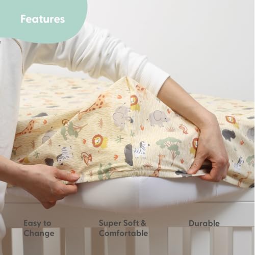 The Peanutshell Baby Crib Bedding Set for Boys or Girls - 3 Pieces - Newborn, Infant & Toddler Bed - Checkered Baby Blanket Set with Fitted Crib Sheet, Dust Ruffle - Elephant Safari Nursery Decor The Peanutshell