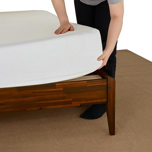 Bme Dinkee Solid Wood King Bed Frame - Modern Minimalist Design with Japanese Joinery - 15 Inch Platform Style Bme