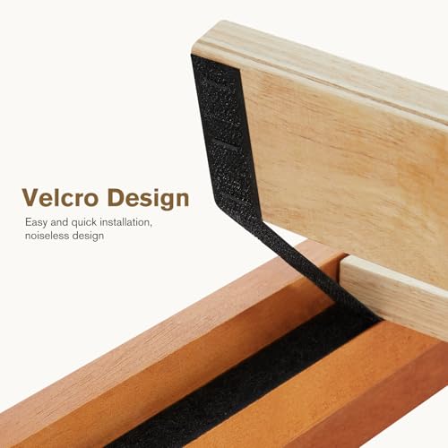 Sweetcrispy Solid Wood Bed Frame, Queen Size Bed Base with Wood Slat Support, Sturdy, Stylish & Noise-Free Design, No Box Spring Needed, Easy Assembly, 12 in Natural Pine Sweetcrispy