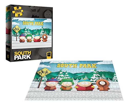South Park Paper Bus Stop 1000 Piece Jigsaw Puzzle | Collectible Puzzle Featuring Stan, Kyle, Cartman, and Kenny | Officially Licensed Comedy Central and South Park Merchandise USAOPOLY