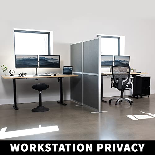 VIVO Modular Wall System, 2 PET Panels, Modern Professional Office Cubicle Dividers, Freestanding Privacy-Screen, 66 inches High, Dark Gray, PP-MWS63D VIVO