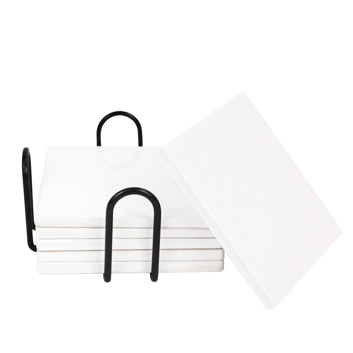 MAIKESUB Sublimation Blanks Drink Coasters Absorbent Coaster Sets of 6 Square Ceramic Drink Coaster for Tabletop Protection Suitable for DIY Crafts Painting Kinds of Cups Wooden Table Cool Home Decor MAIKESUB