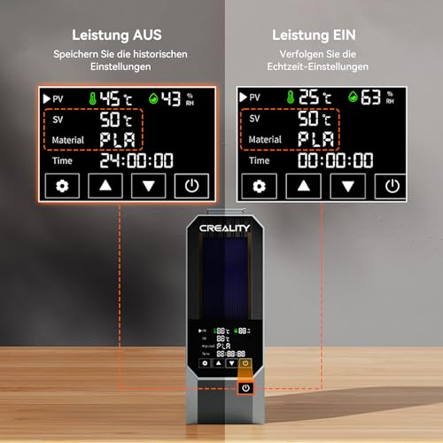 Creality Space PI Filament Dryer Box,One-Key Set for 12 3D Printer Filament Dehydrator with 48h Timer,45℃-70℃,360° PTC Heating Dry Box,Drying Faster Smarter Drier for 1.75/2.85mm PLA/ABS/TPU ENOMAKER