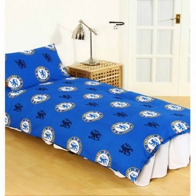 Chelsea Official FC Single Duvet Cover Set with Pillowcase (Reversible) Chelsea