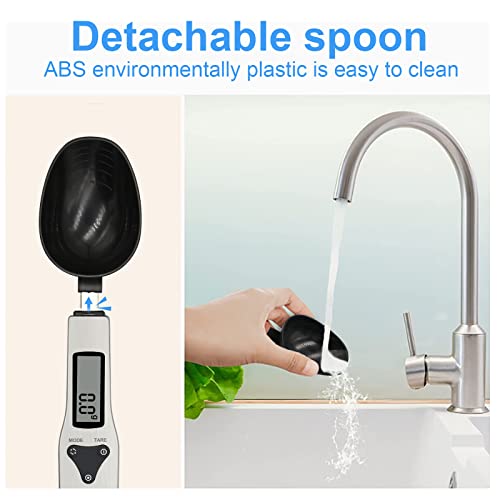 3T6B Kitchen Digital Measuring Spoon Food Scale Digital Multi-Function Small Digital Spoon Scale, Weight from 0.1 Grams to 500 Grams Support Unit g/oz/gn/ct (with 2 AAA Batteries)-LCD Display