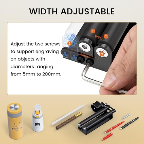 AlgoLaser Rotary Roller for Pixi – Y-Axis Rotary Module for Cylindrical Object Engraving – Compatible with LightBurn, LaserGRBL – No Engraving Tool Included AlgoLaser