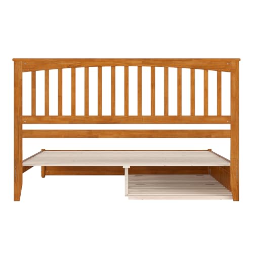 AFI, Everett King Platform Bed with Panel Footboard and Twin XL Trundle, Light Toffee AFI