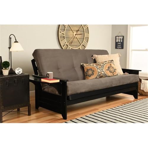 Pemberly Row 8" Full Size Spring Futon Mattress Replacement, Suede Fabric Sleeper Sofa Bed Mattress, Gray-Frame Not Included Pemberly Row