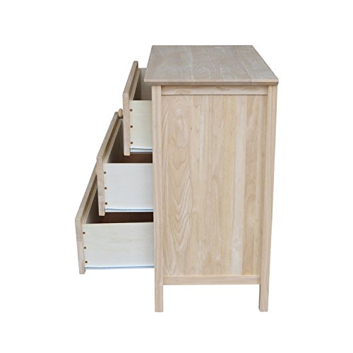 International Concepts Dresser with 3 Drawers, Unfinished IC International Concepts