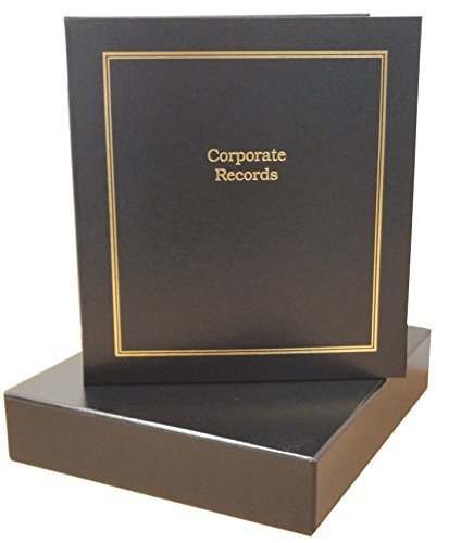 Corporate Kit (Black) - Binder, Slipcase, Minutes & Bylaws, Stock Certificates, Index Tabs & Gold Foil Customized Labels Hubco