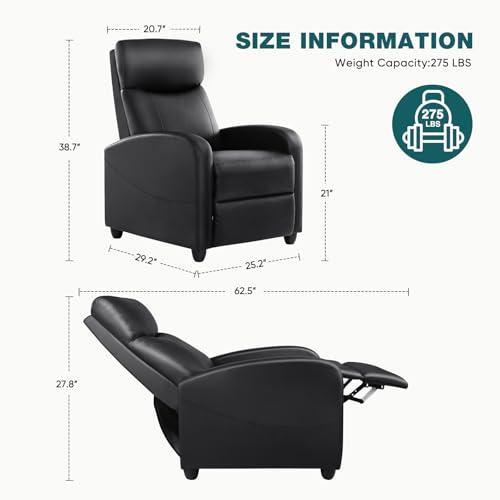 SMUG Power Recliner Chair, Massage Recliner Chair for Living Room, Recliners Home Theater Seating with Lumbar Support,Lazyboy Recliner Sofa Chair for Adults, Black SMUG