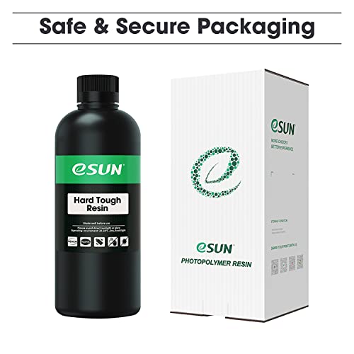 eSUN 405nm LCD 3D Printer Rapid Resin UV Curing Resin ABS-Like Rapid Resin Hard Tough Resin High Impact High Tough Photopolymer Resin for Photon UV Curing LCD 3D Printer, Plastic Bottle, 1000g Black eSUN