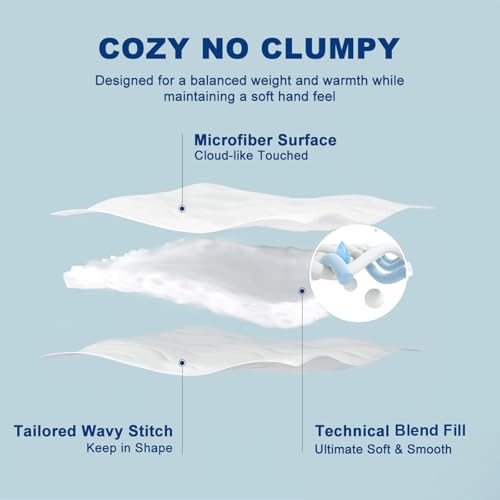 MEELUS Lightweight Comforter Cooling White, All Season Duvet Insert Breathable Full Size Summer Bedding, Soft Microfiber Cool Down Alternative Quilt with Corner Tabs, 82x86 inch MEELUS
