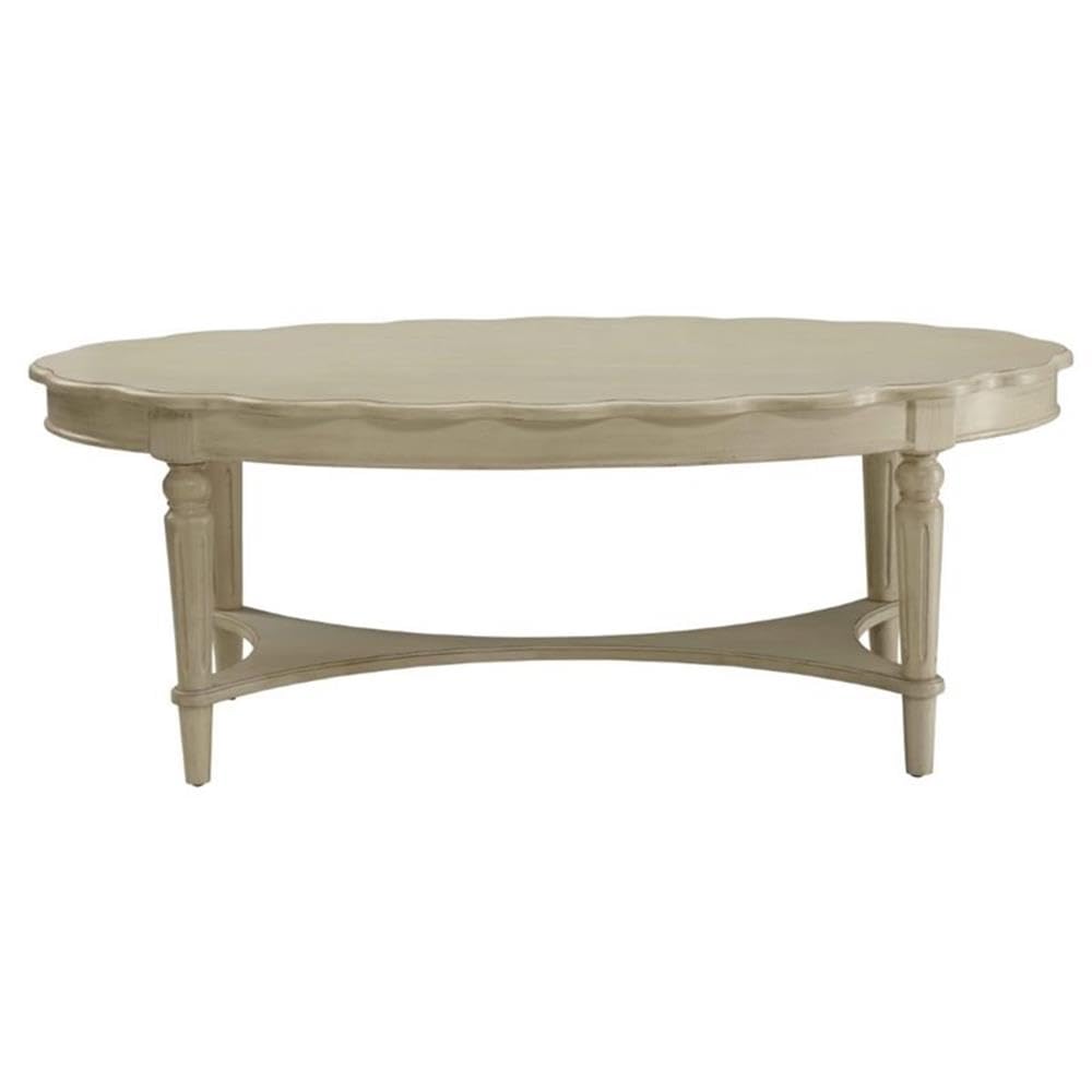 Acme Fordon Oval Coffee Table in Antique White Acme