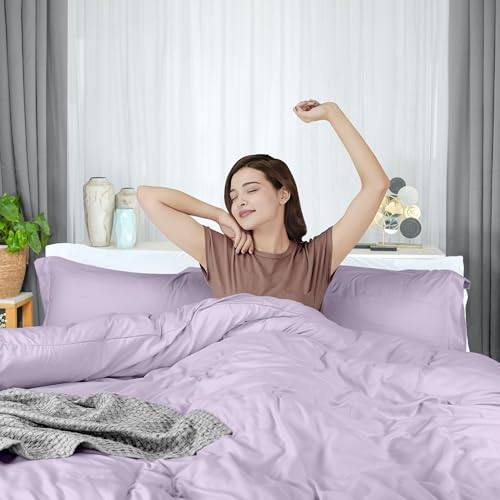 Utopia Bedding Duvet Cover Twin Size - 2 Piece with Zipper Closure - 1 Comforter Cover 68X90 Inches & 1 Pillow Sham 20X26 Inches (Lavender) Comforter Not Included Utopia Bedding