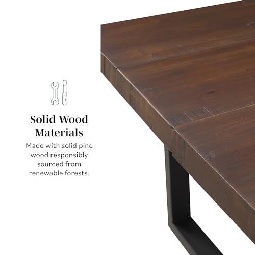 Walker Edison Andre Modern Solid Wood Dining Table, 72 Inch, Mahogany Walker Edison