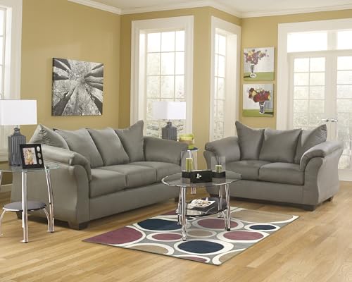 Signature Design by Ashley 1` Darcy Casual Plush Loveseat, Grayish Brown, 39"D x 67"W x 40"H, Gray Signature Design by Ashley