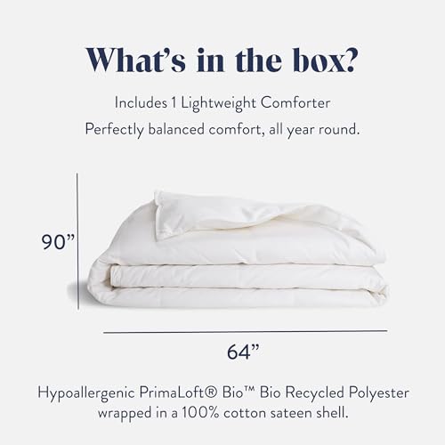 Brooklinen Lightweight Down Alternative Comforter - Twin/Twin XL - Cooling Summer Duvet Insert for Hot Sleepers - 100% Cotton Sateen, Breathable Recycled Fill, Baffle Box - Soft & Airy Bedding Brooklinen