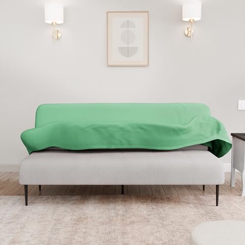 LANE LINEN Armless Futon Cover - Easy Stretchable Futon Covers Full Size, Soft Elastic Textured Fabric Sofa Bed Cover, Sofa Protector Cover for Kids, Machine Washable Couch Slipcover - Neptune Green LANE LINEN