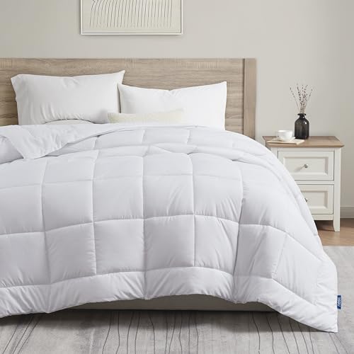 Nestl Quilted Down Alternative Comforter - Twin XL Size, All Season White Duvet Insert with Corner Tabs Nestl