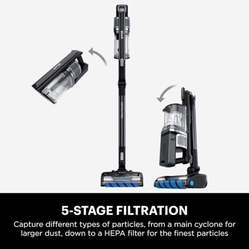 Shark IZ682H Vertex Pro Lightweight Cordless Stick Vacuum with DuoClean PowerFins, Black/Silver Shark