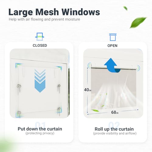 Quictent 10x30 Heavy Duty Party Tent with 6 Removable Mesh Windows & Ventilation - Waterproof Outdoor Canopy Tent for Weddings, Backyard Events, Shelter, UV Protection (White) Quictent