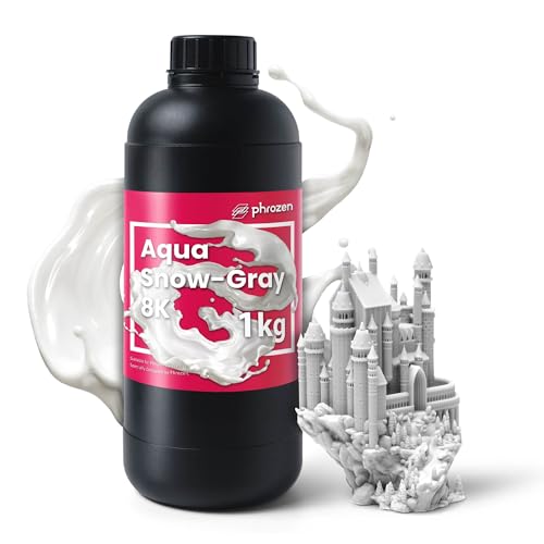 phrozen Aqua Snow-Gray 8K 3D Printing Resin, Ultra-High Detail Display Resin for Miniatures, Busts & Models, Optimized for 8K LCD Resin Printers, 405nm, 1KG