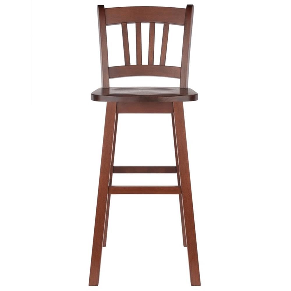 Winsome Fina Swivel Seat Bar Stool, 30In Height, Solid Wood, Walnut Finish Winsome